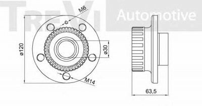 TREVI AUTOMOTIVE wb1561 -  Комплект подшипника ступицы колеса